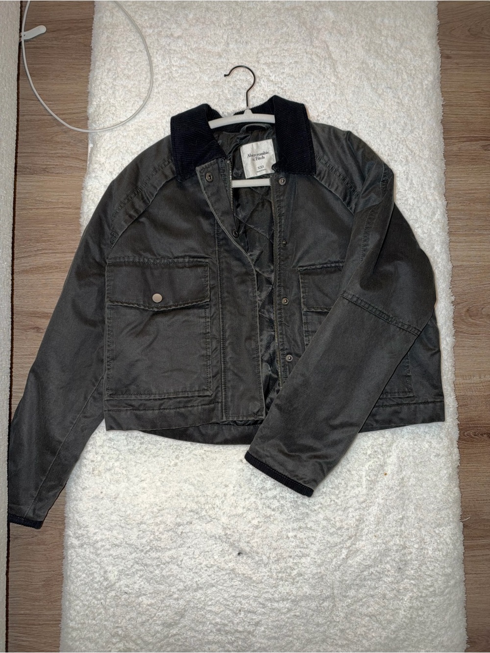 Abercrombie & Fitch Black Bomber-Style Cotton Jacket